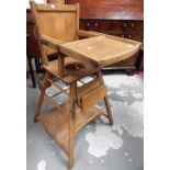 Early 20th Century pine child's high chair.