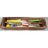 George Bussey & Co London croquet set within pine box.