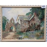 HARRY EDMUND CRUTE (1888-1975) A watermill Oil on board Signed 8.5' x 11'