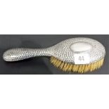 Edwardian silver hair brush of planished decoration, Chester 1905.