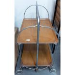 A gerlinol folding tea trolley with chrome frame & 2 ply-folding tray