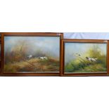 EUGENE KINGMAN Gundog chasing Partridge Signed Oil on canvas 19.75' x 29.25'; together with