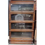 Globe Wernicke style oak four section bookcase, height 60'.