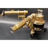 Early 20th Century brass spectrometer, by Philip Harris Ltd, Birmingham, England & with glass prism