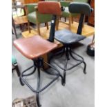 Pair of early 20th Century industrial swivel office chairs by Leabank.