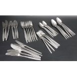 Dansk Designs, Denmark stainless steel flatware, designed by Jens Harald Quistgaard, comprising 42