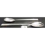 Good pair of Art Deco silver salad servers by Elkington & Co Ltd, Birmingham 1945, weight 5oz