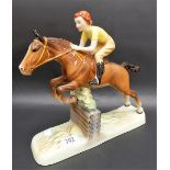 Beswick Pottery model of a girl on a jumping horse, width 10'