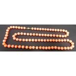 A coral bead necklace