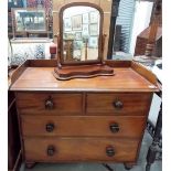 Victorian mahogany wash chest of two short and two long drawers, width 39'; together with a