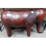 Leather elephant foot stool in the style of Liberty's, width 31'.