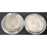 2 19th Century 5 lira silver coins, 1874 & 1879