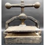 Cast iron book press by William Mitchell, Birmingham & London