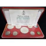 Commenwealth of Bahamas 1974 coin proof set by the Franklin Mint, the 5 & 2 dollars in sterlign