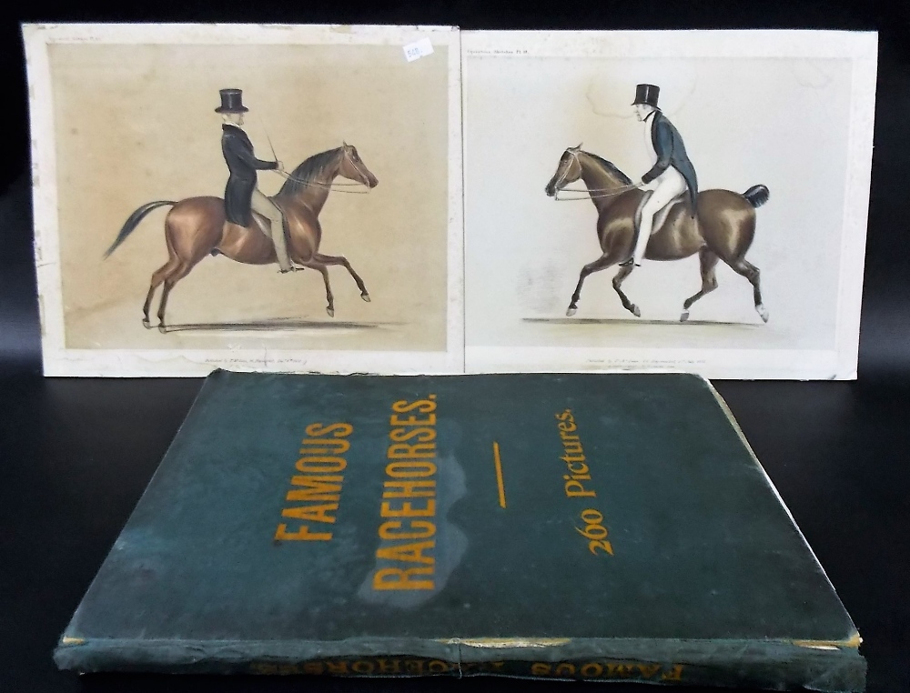 Victorian book 'FAMOUS RACEHORSES' containing a collection of racing illustrated magazines; together