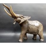 Beswick Pottery model of a matt glazed elephant, length 13.5'