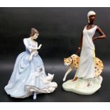 Royal Doulton figure group 'Charlotte' HN3811; together with another Royal Doulton lady figure '