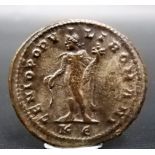 Ancient Roman Maximianus Follis bronze coin, in good grade