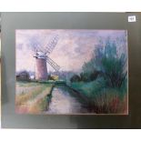 FLINDERS 'Horsey Windmill' Colour pastel 16' x 21.5', unframed