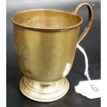 Silver pedestal Christening mug, Sheffield 1930, weight 1.75oz approx.