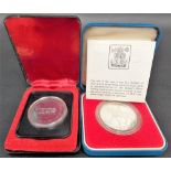 A Royal Mint silver proof 1970 Silver Jubilee crown; together with a silver Silver Jubilee Canada