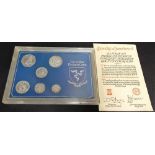 Isle of Mann 1975 silver proof decimal coin set with certificate