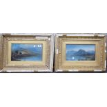 Pair of 19th Century oil on board Highland landscapes One inscribed to the back in pencil 'On the