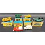 Six Matchbox Series cars, 6 Ford pick-up, 14 Lomas Ambulance, 17 horse box, 2x 63 Dodge crane trucks