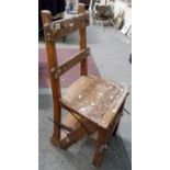 Oak Arts and Crafts metamorphic library chair.