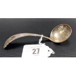 Edwardian silver sauce ladle, the scallop shell handle with bright cut decoration, Sheffield 1907,