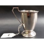 Modern silver pedestal Christening mug, maker J.R, Birmingham 1961, weight 2.75oz approx