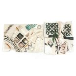 Alsofi; Palestinian, two mid 20th century abstract painted plaster abstract hanging panels, each