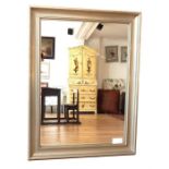 Antiqued mirror, silvered frame, 129x 90cm