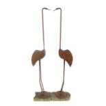 Pair of iron work Cranes, garden ornaments, 107cm h