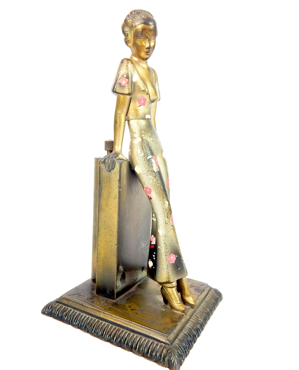 Austrian match striker, marked ANR, with girl figure in the style of Lorenzl, c.1930, approx 20cm h - Image 2 of 5