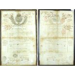 A framed and double glazed French passport