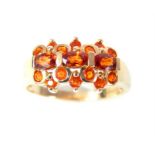 Fire opal dress ring, 9ct gold overall weight 4.3g