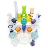 A large group of various modern and contemporary studio glassware, mainly LSA, with three square