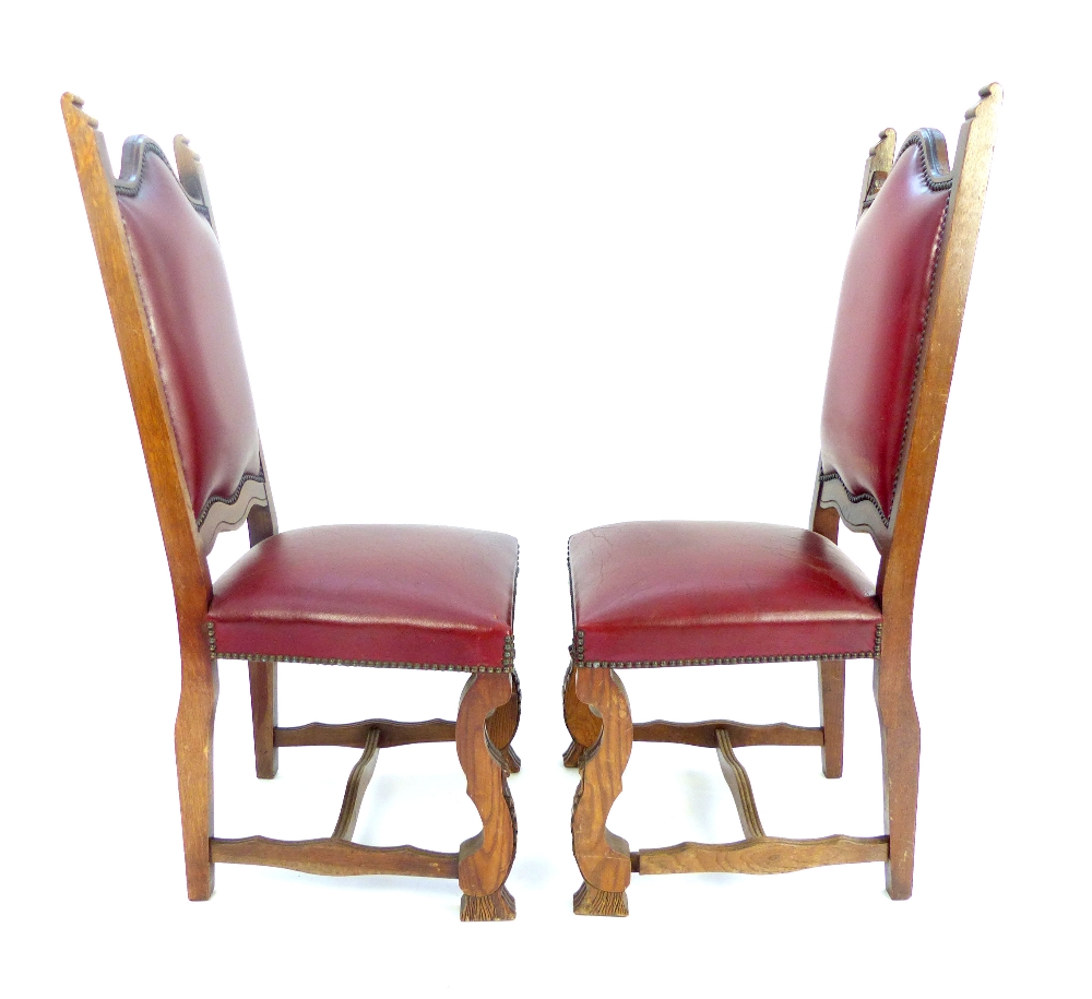 Set of 8 French mid 20thC dining chairs, walnut, high back with scroll legs & acanthus decoration - Image 12 of 12