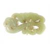 A carved Chinese jadeite jade Liangzhu pendant of a floral spray with incised detail decoration, 6cm - Image 5 of 8