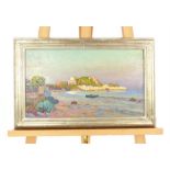 A framed oil seascape