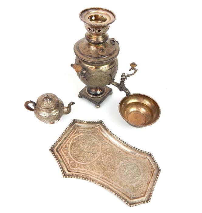 Persian silver tea drinking items - Image 4 of 18