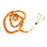 Amber prayer beads