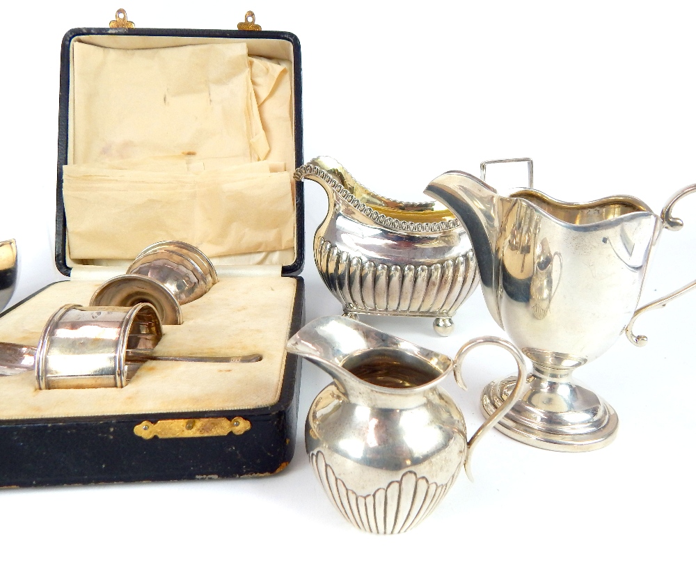 A collection of six various silver cream jugs and - Image 12 of 12