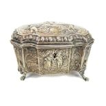 A German silver lidded casket