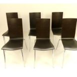 Phillipe Starck, a set of six Olly Tango laminated ply dining chairs on chromed legs