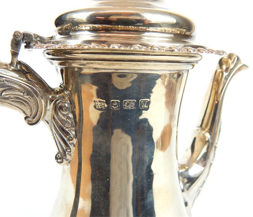 A silver coffee pot by S.W Smith and Co. in the Georgian style, c.1921. 26.5cm h - Image 3 of 3