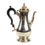 A silver coffee pot by S.W Smith and Co. in the Georgian style, c.1921. 26.5cm h