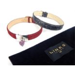 Two Links of London leather chokers