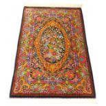 Floral silk rug